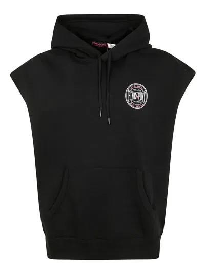 Polo Ralph Lauren Sleeveless Hoodie With Hood And Kangaroo Pocket In Black