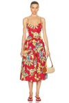 Polo Ralph Lauren Floral Cotton Midi Dress In Paradise Petals