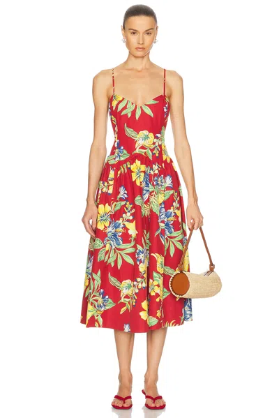 POLO RALPH LAUREN SLEEVELESS MIDI DRESS