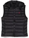 Polo Ralph Lauren Sleeveless Puffer Jacket With High Collar In Black