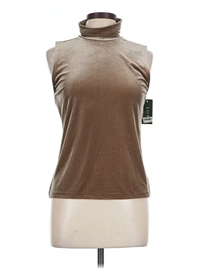 Polo Ralph Lauren Sleeveless Top Brown Turtleneck Tops