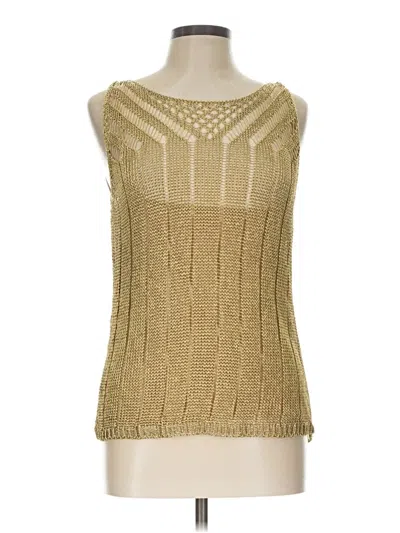 Polo Ralph Lauren Sleeveless Top Gold Halter Neckline Tops