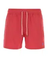 Polo Ralph Lauren Bermuda Mare In Poliestere Stretch Rosso Uomo