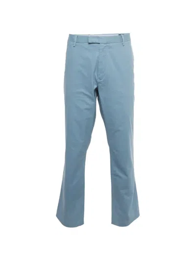 Pre-owned Polo Ralph Lauren Slim Cotton Trousers In Blue