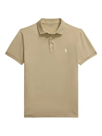 Polo Ralph Lauren Slim-cut Mesh Polo Shirt In Neutral