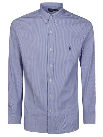 Polo Ralph Lauren Slim Fit Blue Poplin Shirt In Multi