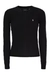 Polo Ralph Lauren Slim-fit Cable Knit In Black