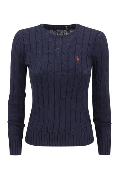 Polo Ralph Lauren Slim-fit Cable Knit In Blue