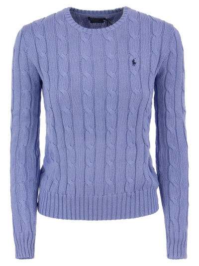 Polo Ralph Lauren Slim-fit Cable Knit In Azzurro