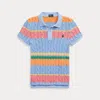 Polo Ralph Lauren Slim Fit Cable-knit Polo Shirt In Blue