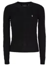 Polo Ralph Lauren Slim-fit Cable Knit Sweater With Classic Design In Black