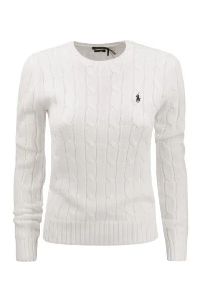Polo Ralph Lauren Slim-fit Cable Knit In White