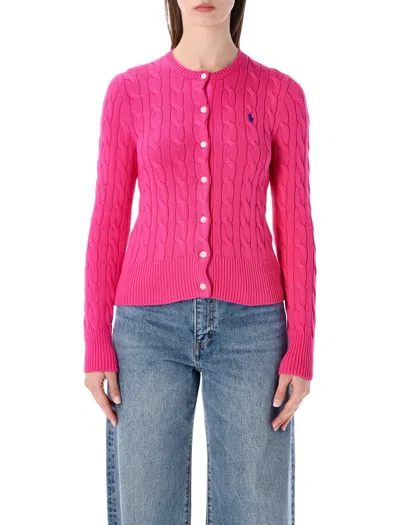 Polo Ralph Lauren Slim Fit Cable-knit Cardigan In Accent Pink