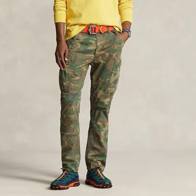 Polo Ralph Lauren Slim Fit Camo Canvas Cargo Trouser In Green