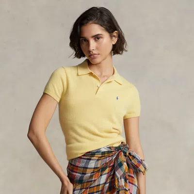Polo Ralph Lauren Slim Fit Cashmere Polo Shirt In Yellow