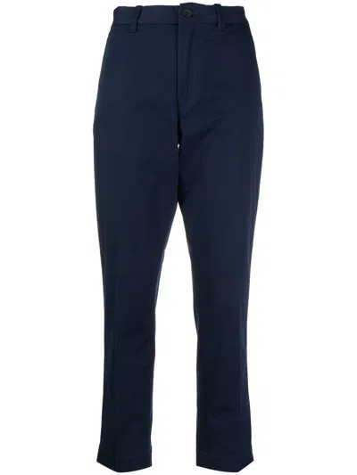 Polo Ralph Lauren High-waisted Slim-fit Trousers In Blue