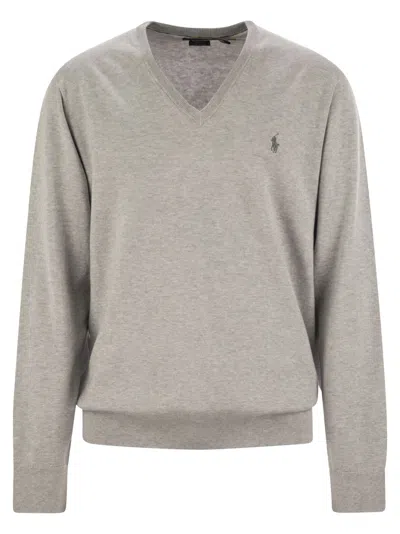 Polo Ralph Lauren Slim-fit Cotton Jersey In Light Grey
