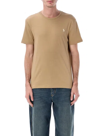 Polo Ralph Lauren Slim Fit Cotton Jersey T-shirt In Brown