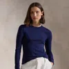 Polo Ralph Lauren Cotton Long-sleeve Tee In Newport Navy