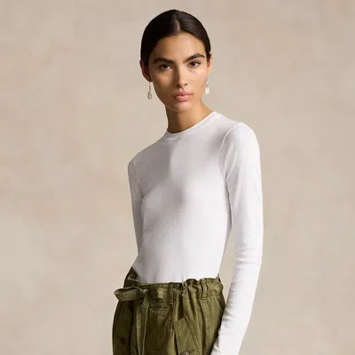Polo Ralph Lauren Cotton Long-sleeve Tee In White