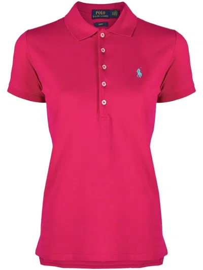 Polo Ralph Lauren Slim Fit Cotton Pique Polo Shirt Clothing In Pink