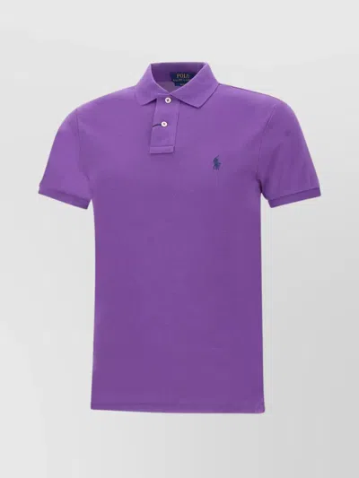 Polo Ralph Lauren Slim Fit Cotton Piquet Polo Shirt In Purple