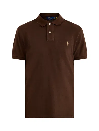 Polo Ralph Lauren Polo Shirt With Buttons And Logo Polo Shirts Brown