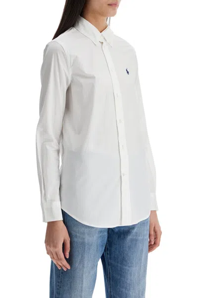 Polo Ralph Lauren Slim Fit Cotton Shirt For Women With Long Sleeves In Multicolor