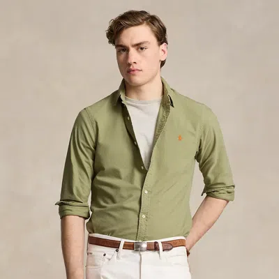 Polo Ralph Lauren Slim Fit Garment-dyed Oxford Shirt In Green