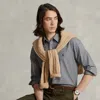 Polo Ralph Lauren Slim Fit Garment-dyed Oxford Shirt In Gray