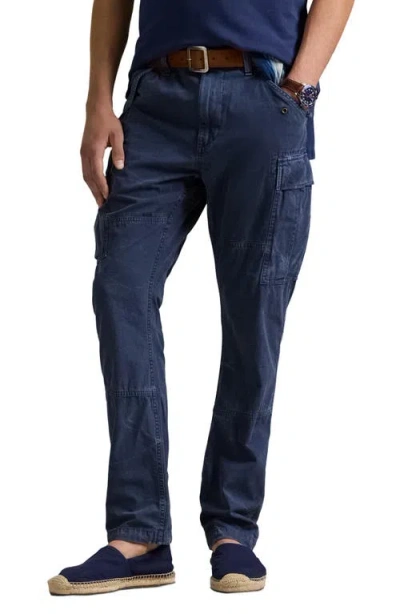 Polo Ralph Lauren Slim Fit Garment Dyed Twill Cargo Pants In Classic Royal