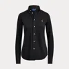 Polo Ralph Lauren Slim Fit Knit Cotton Oxford Shirt In Black