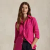 Polo Ralph Lauren Slim Fit Knit Cotton Oxford Shirt In Bright Pink