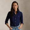 Polo Ralph Lauren Slim Fit Knit Cotton Oxford Shirt In Cruise Navy