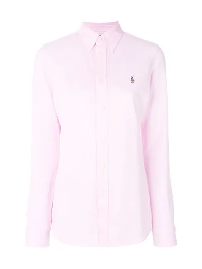 Polo Ralph Lauren Slim Fit Knit Cotton Oxford Shirt In Pink