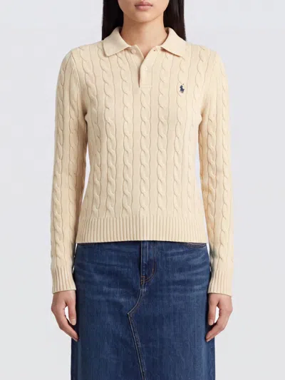 Polo Ralph Lauren Slim Fit Knit Polo In Wool And Cashmere Blend In 奶油色