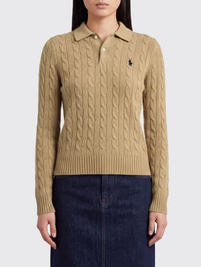 Polo Ralph Lauren Slim Fit Knit Polo In Wool And Cashmere Blend In 米色