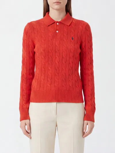 Polo Ralph Lauren Slim Fit Knit Polo In Wool And Cashmere Blend In Orange