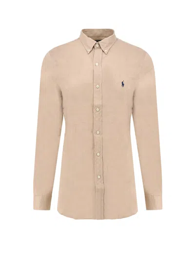 Polo Ralph Lauren Slim Fit Linen Shirt In Neutral