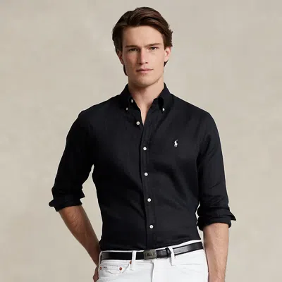 Polo Ralph Lauren Slim Fit Linen Shirt In Brown