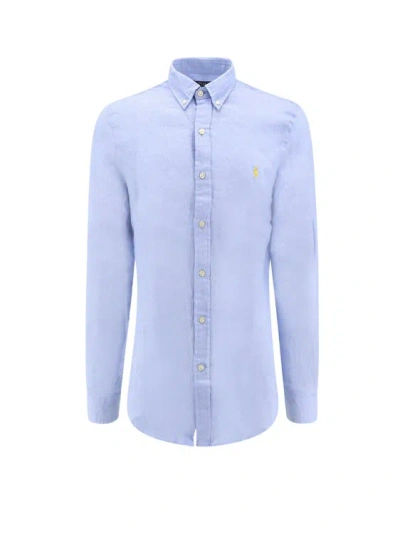 Polo Ralph Lauren Slim Fit Linen Shirt In Blue