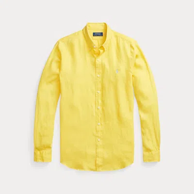 Polo Ralph Lauren Slim Fit Linen Shirt In Yellow