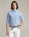 Polo Ralph Lauren Slim Fit Long Sleeve Poplin Button Down Shirt In Blue/white Check