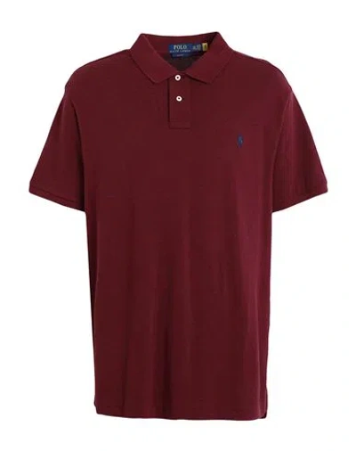 Polo Ralph Lauren Slim Fit Mesh Polo Shirt Man Polo Shirt Burgundy Size L Cotton In Red