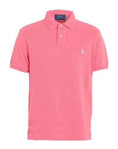 Polo Ralph Lauren Slim Fit Mesh Polo Shirt Man Polo Shirt Magenta Size L Cotton