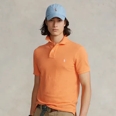 Polo Ralph Lauren Slim Fit Mesh Polo Shirt In Orange