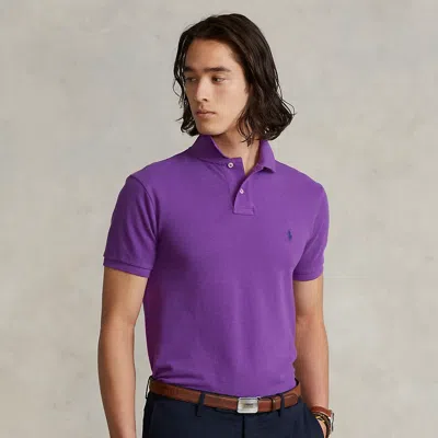 Polo Ralph Lauren Slim Fit Mesh Polo Shirt In Purple