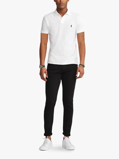 Polo Ralph Lauren Ralph Lauren Custom Slim Fit Stretch Mesh Polo Shirt In White