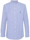Polo Ralph Lauren Button-down Collar Striped Pattern Long Sleeves Shirt In Blue