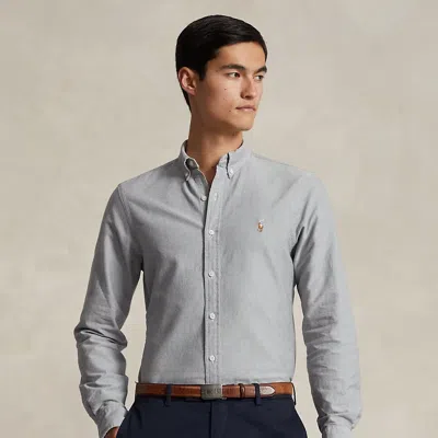 Polo Ralph Lauren Slim Fit Oxford Shirt In Grey